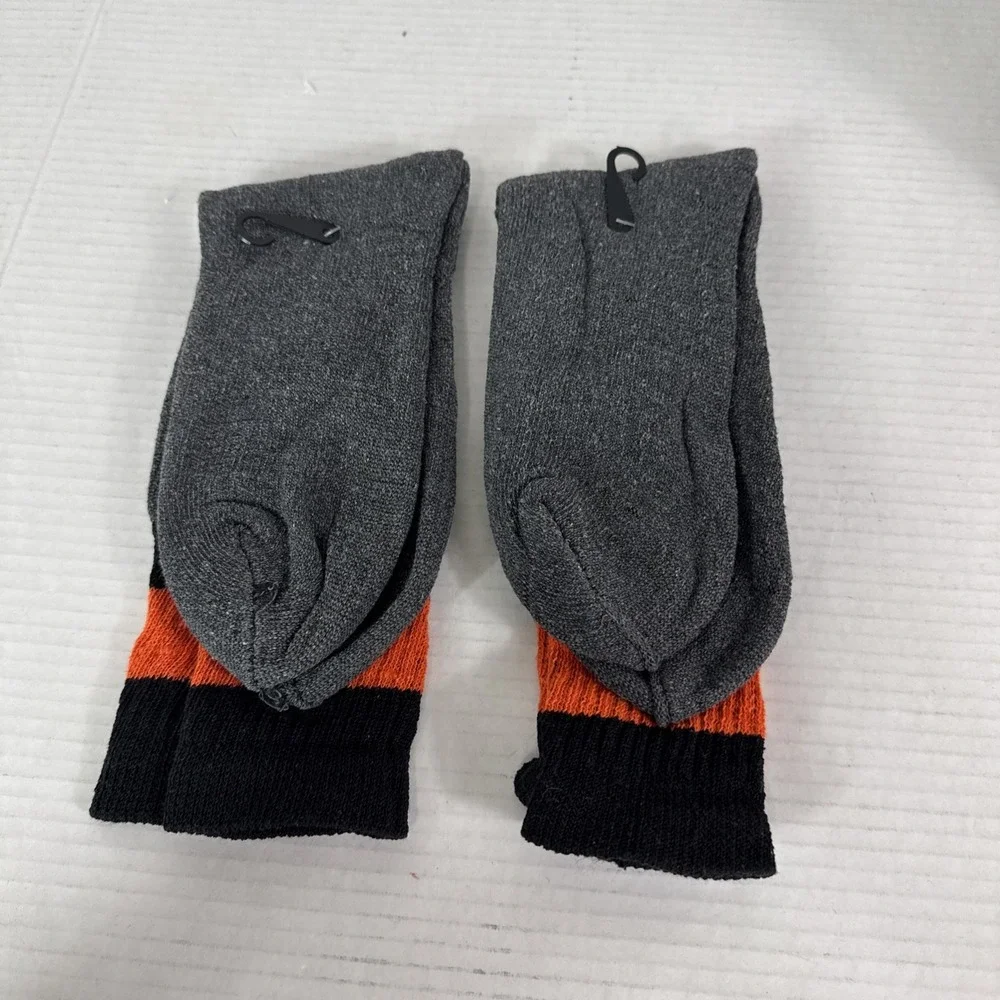 Lamb's Wool Blend Socks NEW Men's US 10-13 Lot of 2 Gray Orange Calf Length 1395